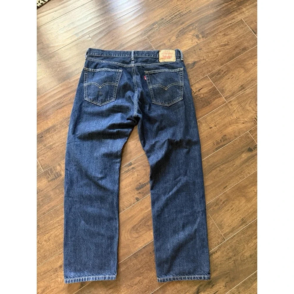 Levi's 505 Jeans Mens 36x30 Dark Wash Regular Fit Straight Leg Denim